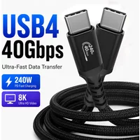 USB4 40Gbps USB C to USB C Cable 240W PD Fast Charging Cord 8K Video Data Cable for Laptop Monitor SSD