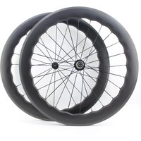 AliExpress NONE Newest 700C Road Bike UD Full Carbon Fibre wheelset Carbon Bicycle Wheelset clincher tubeless rims 65mm wave 25mm width V brake