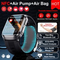 2026New Heart Health Analysi NFC Air Pump+Air Bag Smart Watch Men Accurate Blood Pressure Uric Acid ECG Call Smart Bracelet lady