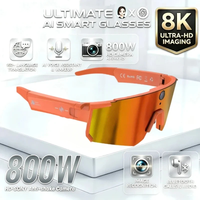 Lunettes intelligentes IA ChatGPT, caméra 4K 8MP, anti-vibration, lunettes de sport pour vidéo et photo de cyclisme, double micro, 32 Go, lunettes de protection contre le vent