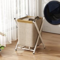 Large Capacity Foldable Laundry Basket for Home Use, Bathroom Dirty Clothes Hamper, Clothing Storage Basket with Stand, Foldable