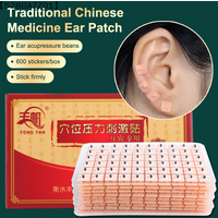 600 Patches Ear Care Red Bianstone Ear Acupuncture Massage Therapy Needle Patch Seeds Sticker Auricular Auriculotherapy Kit