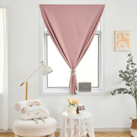 1pcs No Drill Velcro Coated Blackout Curtains, Full Light Blocking, Self-Adhesive Window Drapes for Bedroom & Bay Window