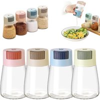 Salt and Pepper Shakers Precise Quantitative Push Type Measuring Seasoning Shaker Press Type Salt Dispenser Spice Dispenser
