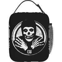 Crimson Ghost Misfits Insulated Lunch Bag Thermal Bag Reusable Skull Portable Tote Lunch Box Food Storage Bags College Picnic