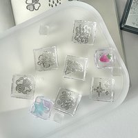 WAKAWAKA Acrylic Ice Cube Stamp for stationery stamp Transparent stamps for journaling Cute stamp decoration for retro recording