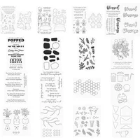 Cherry Hexagon Bunny Movie Icons Clear Stamps Cutting Dies Hot Foils Scrapbooking for April 2023 New Paper Making Frames Card