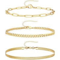 3Pcs Stainless Steel Anklet Set For Women Snake Twisted Rope Chain On Foot Female Summer Beach Ankle Bracelet Never Fade Jewelry