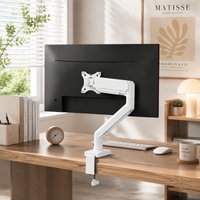 Ergonomic Single Monitor Arm, Fully Adjustable Desk Mount, Heavy Duty Bracket Fits 32 Inch Screen, Max Load 19.8 Lbs for Home Of