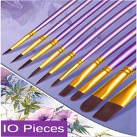 Ensemble de 10 pièces de poils en Nylon pour enfants, pinceaux de peinture pour artistes, ligne de crochet multifonction spéciale, stylo à pointe courte disponible en 4 couleurs
