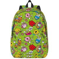 Mr Men Littles Cartoon Miss Fashion Backpack Lightweight High School Work Daypack for Men Women Laptop Computer Canvas Bags