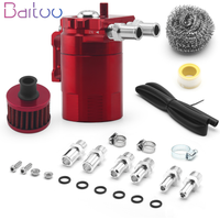 Bartoo-Universal Oil Catch Can Kit Aluminum 400ML Reservoir Baffled Tank with Breather Filter OCC009