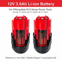 12V 3.0Ah Lithium-ion Battery for Milwaukee M12 Cordless Tools ,Fits 48-11-2411 48-11-2420 48-11-2410,Built-in Multi-Protection
