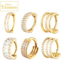 F136 Titanium Zircon Earrings Ear Helix Conch Rook Tragus Daith Lobe Piercing Segment Ring Septum Clicker Nose Hoop Body Jewelry
