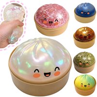 Cute Crystal Steamer Dumpling Bun Slow Rising Squishy Stress Ball Pinch Simulation Steamed Bread Fidget squeeze Toy Relax Gift