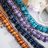 Plissee-Bordürenband für Bastelarbeiten, karierter Stoff, gewellter Rand, Spitze, DIY, Hut, Schuhe, Tasche, Kopfschmuck, Geschenk, Kleid, dekoratives Nähzubehör
