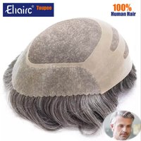Bond--Male Hair Prosthesis Mono Lace,PU Front And NPU Back Men's Wig Durable Men's Capillary Prothesis 100% Natural Wigs For Men