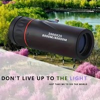2000X25 HD Outdoor Monocular Telescope 80000M Long Range Mini Pocket Handheld for Hiking Camping Bird Watching Stargazing