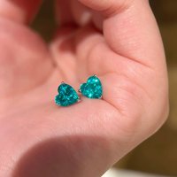 Simple Shiny Square Heart shaped CZ Earrings for Female Graceful Lady Versatile Accessories Elegance Women's Jewelry