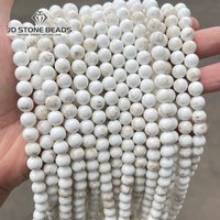 Natural Magnesite Stone Bead Smooth Round Loose Spacer Beads For Jewelry Making DIY Bracelet Necklace Handmade Strand 15''