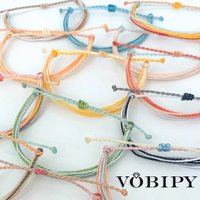 VOBIPY Handmade Woven Multilayer Anklet Waterproof String Wax Adjustable Boho Surf Bracelets Beachy Barefoot Foot Jewelry