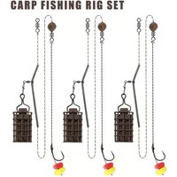 Carp Fishing Bait Cage Set with Hair Rigs | Method Feeder Tackle | Fast Sinking Groundbait Holder
