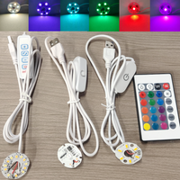 5V USB High Brightness Dimmable Touch Control Colorful Gradient LED RGB Light Board Remote Control DIY Model Display Light Board