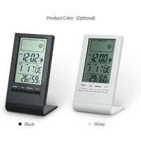 Mini Digital Thermometer Hygrometer Indoor Temperature Humidity Meter Gauge Clock Weather Station Forecast Max Min Value Display