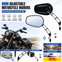 Motorrad-Rückspiegel, verstellbare 8-mm-Seitenrückspiegel für Harley Road King Touring XL 883 Sportster Fatboy Dyna