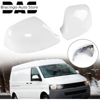 Bracingo Side Wing Rearview Mirror Cover Decor Cap Glossy White Fit For VW Volkswagen Transporter T5 T5.1 2010-2015 T6 2016-2019