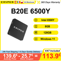Ervpes B20E Mini-PC 8GB RAM 128GB SSD Intel 6500Y Windows 11 BT5.0 Apollo Lake Desktop-Mikrocomputer Dual-Band WLAN HDMI
