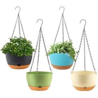Hanging Planters with Drainage Holes and Self Watering Feature for Indoor Outdoor Use 2 Pieces for Easy Gardening