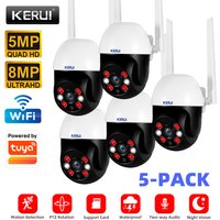 Caméra WiFi PTZ KERUI 8MP/5MP 4K HD pour extérieur/intérieur, caméra IP étanche, fonctionne avec Tuya, vidéosurveillance CCTV, sécurité domestique