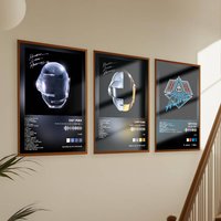 Daft Punk Poster Album Art Cover Songs Music Rap Wall Waterproof Paper Sticker For Living Room Home Decor