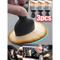 Car Interior Cleaning Brush Conditioner Air Outlet Soft Fur Clean Brushes with Shells Crevice Dust Removal Detailing Brush Tools