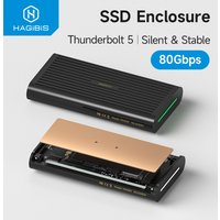 Hagibis 80Gbps M.2 NVMe SSD Enclosure Compatible with Thunderbolt 5/4/3/USB4 External SSD Up to 8TB for 2230/2242/2260/2280 SSDs
