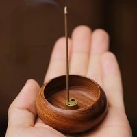 Wooden Mini Incense Holder 4 Holes Rosewood Incense Burner Stick Holder Bowl Type Smell Aromatic Bowl Shape Censer