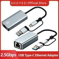 USB Tpye-C Ethernet Adapter 2.5G 100/1000/2500Mbps USB2.0 3.0 Network Card for Laptop PC NAS Server Windows Internet Adapter
