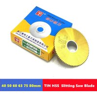 40/50/63/75/80mm Slitting & Slotting Saw Blade TIN HSS Steel Circular Cutting Disc for CNC Slitting Machine Metal Steel Cutting