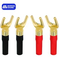 Musical Sound 4PCS Banana Plugs Support 12AWG to 18AWG Wires Gold Plated Speaker Connector for Audio Wire Amplifiers Connectors
