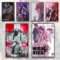 Anime Of Cartoon M-Mirai Nikki Poster Premium PP Wall Decal - Peel & Stick, HD Print, Waterproof Home Decor