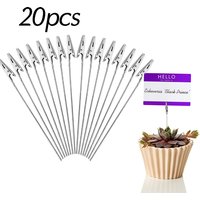20Pcs Metal Wire Alligator Clamp Long-Tailed Alligator Iron Clip Photo Holder Stand Memo Clip DIY Card Photo Note Clips Holder