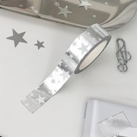 3PCS Star Hand Account Tape Silvery Journal Decorative Tape DIY Gift Packaging Materials Adhesive Tapes Handbook Doodle Sticker