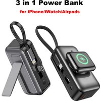 2026 3-in-1 Fast Magnetic Suction Wireless Charging Mobile Power Bank With Usb C Cable For Iphone Android Watches Headphones