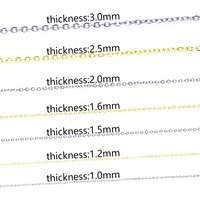 1-3mm Stainless Steel Chain Necklace For Women Men DIY Jewelry Making 40-90cm Long Chains Around Neck Chains