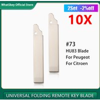 10Pcs/Lot No.73 Replace Original Car Flip Key Blade #73 HU83 For Citroen Triumph For Peugeot 307 407 Folding Key With Groove