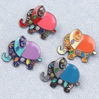 Cartoon Animal Brooch Creative Personality Painted Elephant Mori Tie Clothing Ornament Small Pin Drop Oil Accessories