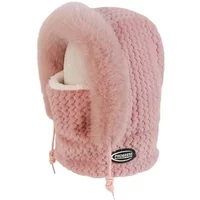 AliExpress NONE Winter Plush Hat for Women Warm Thick Hood with Scarf Mask Ear Protection Windproof Thermal Cap for Outdoor Cycling Riding