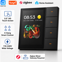 Panel dotykowy F3-pro Tuya Smart ZigBee, inteligentny włącznik ścienny, system automatyki domowej, elektryczny ściemniacz, system sterowania oświetleniem, ekran dotykowy 3,5 cala
