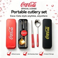 Coca Cola Tableware Set 304 Stainless Steel Cutlery Set High Quality Dinner Set Spoon Chopsticks Set Dinnerware For School